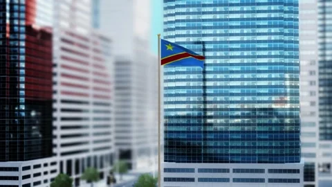 Congo Democratic Republic of the Flag 3D Render Animation Waving in Front of Stock-Footage 333077200