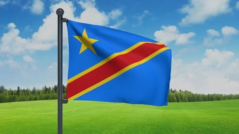 Congo,The Democratic Republic of The Flag Video stock 151862004