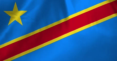 Congo democratic republic flag waving with the wind Stock Footage 327171876