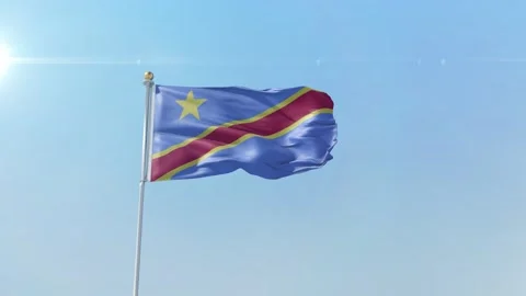 Congo Democratic Republic of the  flag zoom alpha sky Stock-Footage 139719663