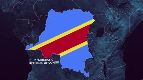 CONGO DEMOCRATIC REPUBLIC Map and Flag 4K Stock Footage 341470263