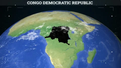 Congo Democratic Republic  Map from Earth Stock Footage 341454198