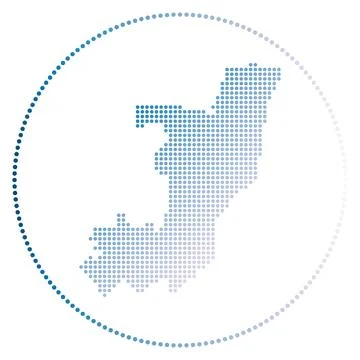 Congo digital badge. Dotted style map of Congo in circle. Tech icon of the .. Illustrazione stock