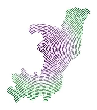 Congo dotted map. Digital style shape of Congo. Tech icon of the country wi.. Ilustração Stock