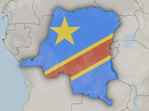 Congo DRC with national flag Illustrazione stock