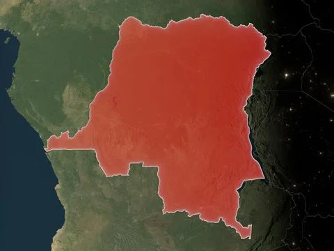 Congo DRC on realistic map Illustrazione stock