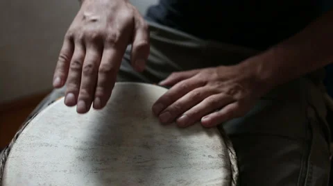 Congo drummer performing Video stock 65003204