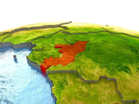 Congo on Earth in red Illustrazione stock