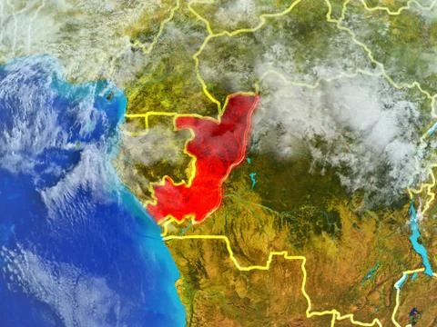Congo on Earth from space Stock Illustration