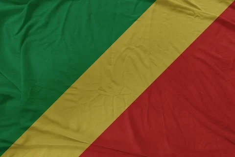 Congo Elegant Satin Waves on Moving National Flag Stock Photos
