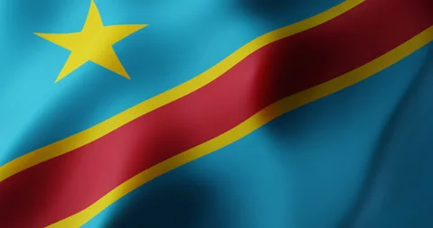 CONGO Flag Animation,  DEMOCRATIC REPUBLIC OF THE CONGO Background Colors  (3D R Stock Footage 170242797