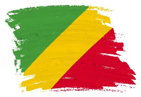 Congo flag background paint splash brushstroke Stock Illustration