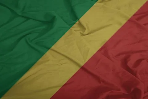 Congo Flag blowing in the calm wind Foto stock