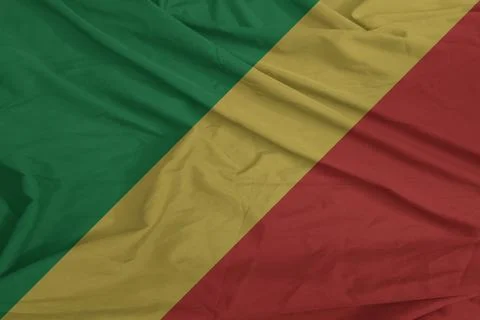 Congo Flag blowing softly in the wind Stock Photos