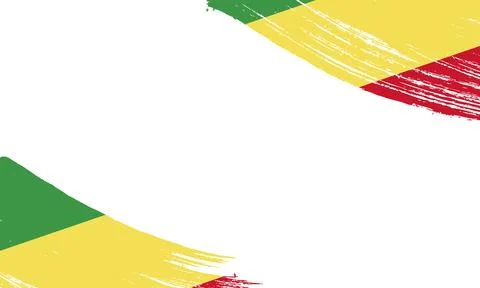 Congo  Flag with Brush Stroke Effect, Grunge brush stroke. Watercolor paint.. Illustrazione stock