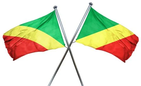 Congo flag with Congo flag, 3D rendering Stock Illustration