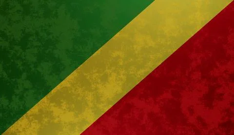 Congo Flag with Grungy Texture 3d render Stock-Illustration