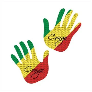 Congo flag hand vector Stock Illustration