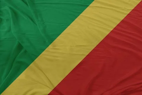 Congo Flag Heavy Wind Rippling Through the Fabric Stock Photos