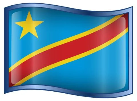 Congo flag icon. 库存插图