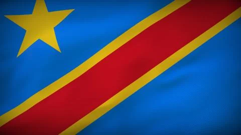 Congo Flag in Motion: A Dynamic Tribute Stock Photos