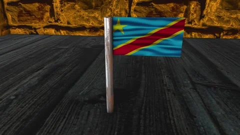Congo Flag Post - Orbiting Shot Stock Footage 271043116
