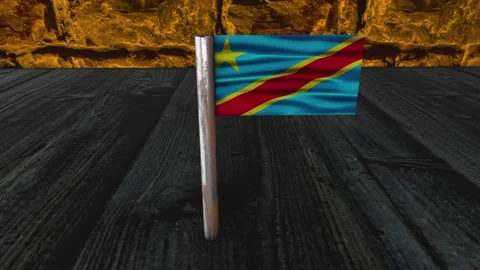Congo Flag Post - Upwards Shot Stock Footage 271044521