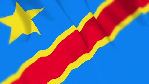 Congo Flag Seamless Loop 4k 60fps on Sky Background Stock Footage 340344793