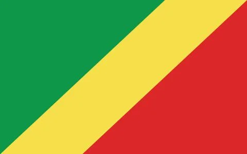 Congo flag vector graphic. Rectangle Congolese flag illustration. Republic of Stockillustratie