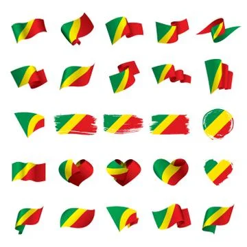 Congo flag, vector illustration Stock Illustration