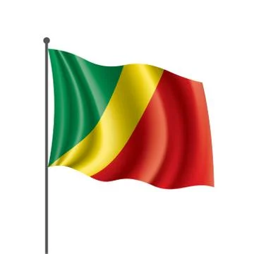 Congo flag, vector illustration on a white background Stock Illustration