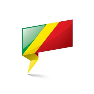Congo flag, vector illustration on a white background 스톡 일러스트