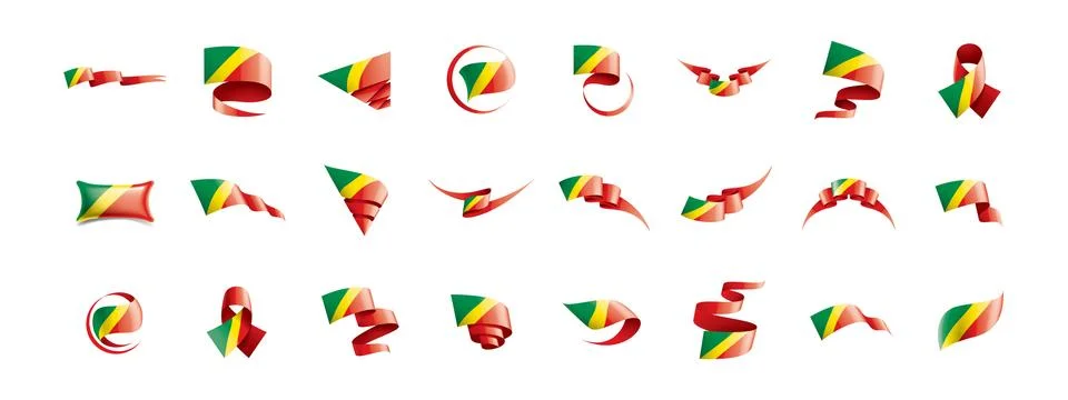 Congo flag, vector illustration on a white background Stock Illustration