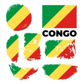 Congo flag, vector illustration on a white background Stock Illustration