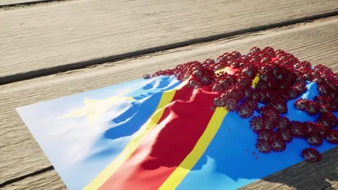 Congo Flag - Virus Growth Video stock 320246607
