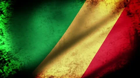Congo Flag Waving, grunge look Stock Footage 10678293