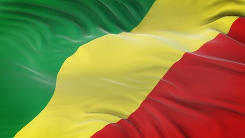 Congo flag waving in the wind with highly detailed fabric texture 動画素材 123248056