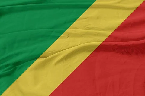 Congo Flag Waving in the Wind Stock Photos