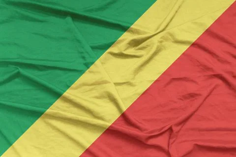 Congo Flag Waving Wind Silk Texture Stock Photos