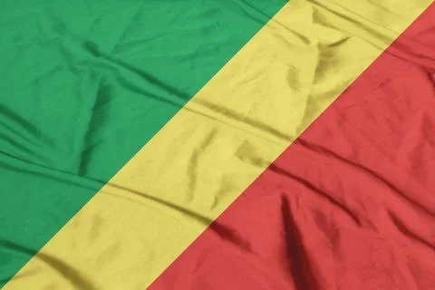 Congo Flag Waving Wind Silk Texture Stock Photos