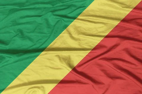 Congo Flag Waving Wind Silk Texture Stock Photos