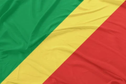 Congo Flag Waving Wind Silk Texture Stock Photos