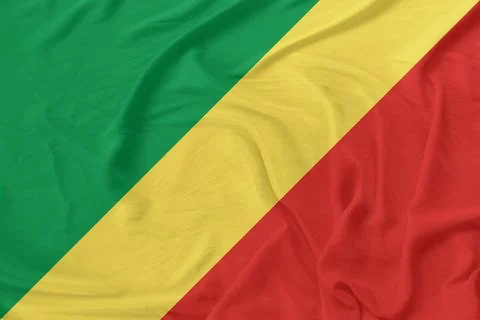 Congo Flag Waving Wind Silk Texture Stock Photos