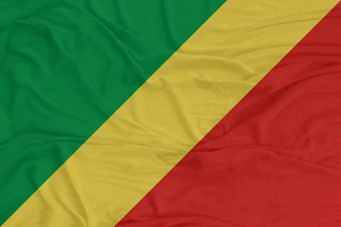 Congo Flag Wind-Blown Fabric Motion Close-Up Stock Photos