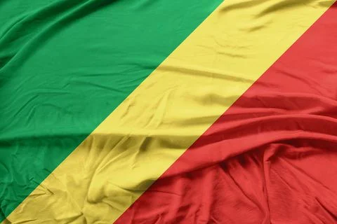 Congo Flag Wind Rippling Through Fabric Close-Up Stock Photos
