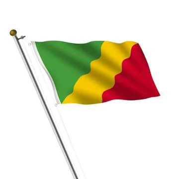 Congo Flagpole with clipping path Stock Illustration