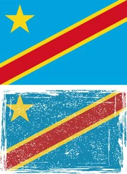 Congo grunge flag. Vector illustration Stock Illustration