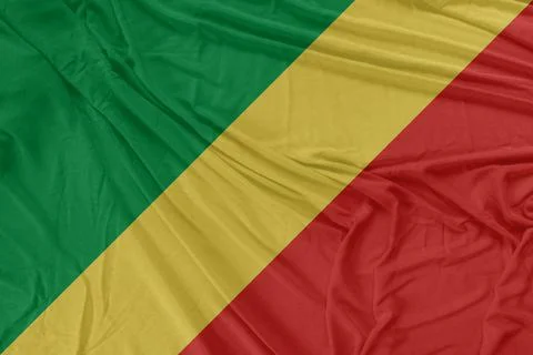 Congo High Contrast Close Up of Rippling Flag Stock Photos