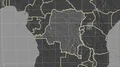 Congo Kinshasa and neighborhood. Grayscale contrasted 4k or 4k+ Resolution
