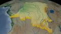 Congo Kinshasa extruded. Bumps shaded. 4k or 4k+ Resolution